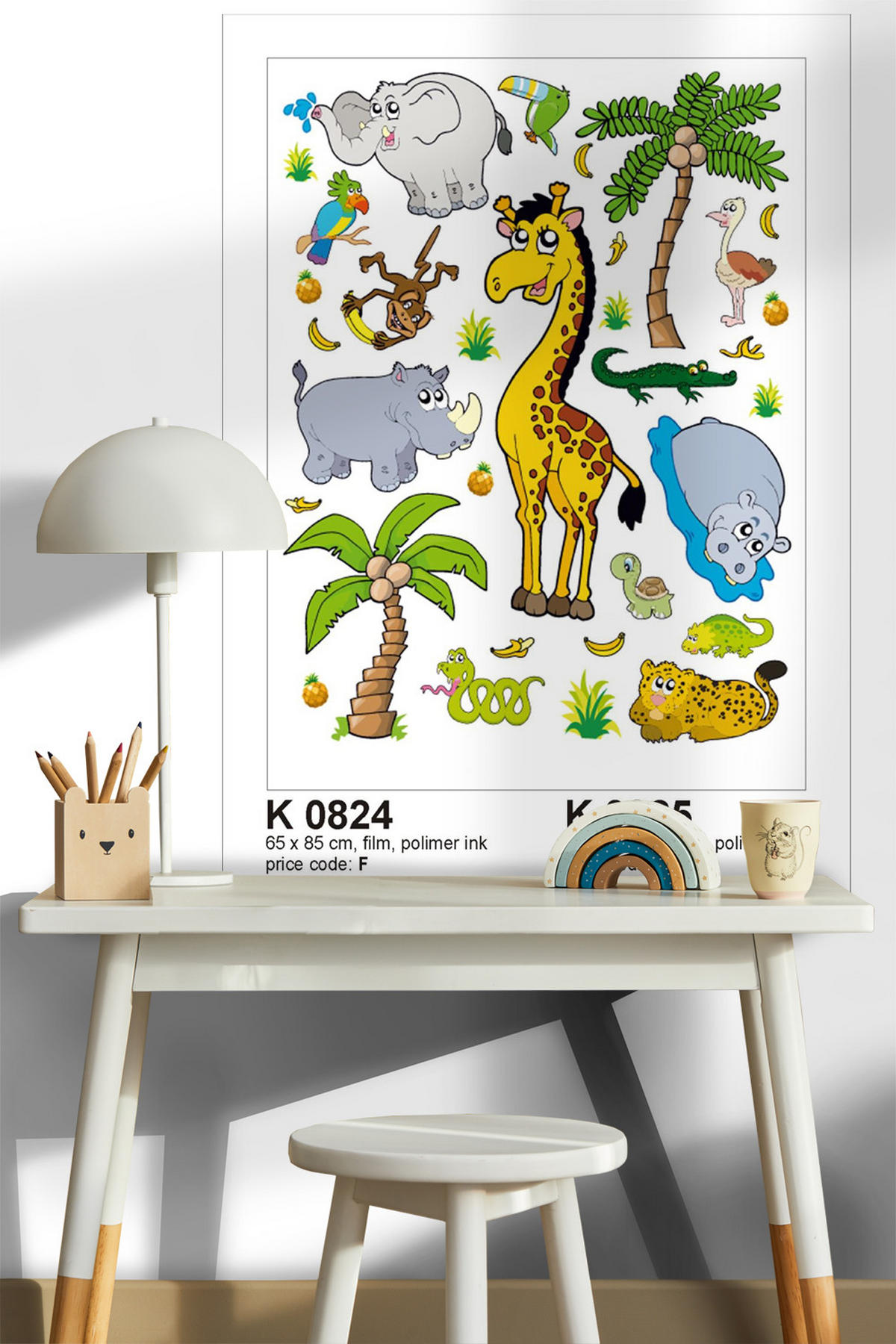 WANDTATTOO Dschungeltiere 85 x 65 cm - Multicolor, Papier (85/65/65cm) - Sanders & Sanders