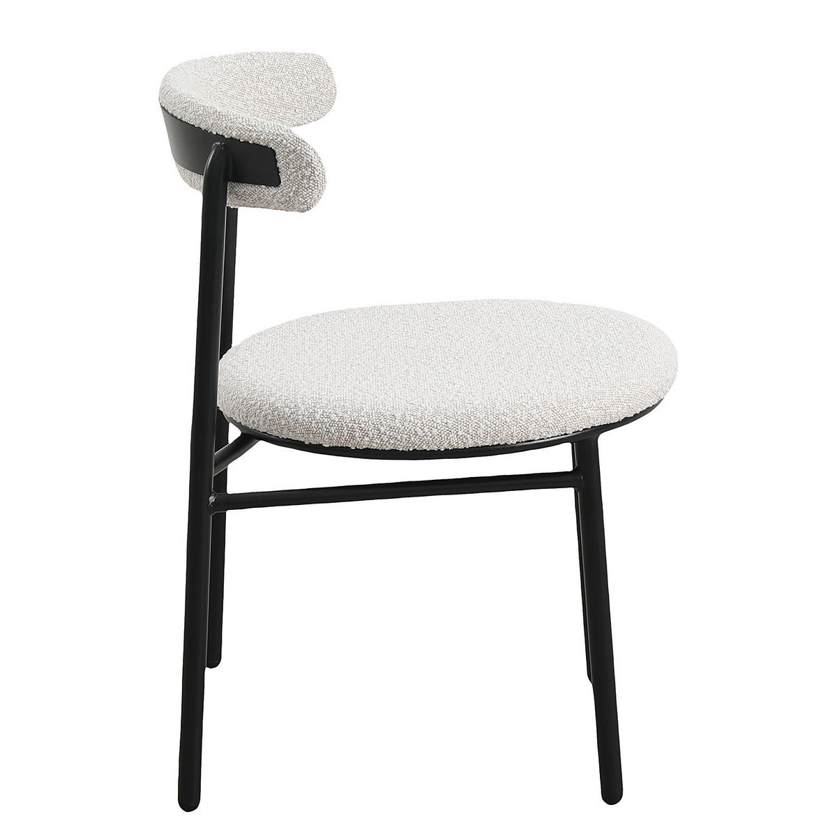 ESSZIMMERSTÜHLE - 2er-Set - Metall / Textil - Schwarz/Weiß, Textil/Metall (54/73/48cm) - home24