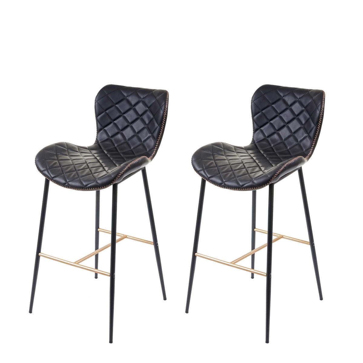 BARHOCKER Schwarz 2er-Set - Schwarz, Textil (48/100/57cm) - MCW