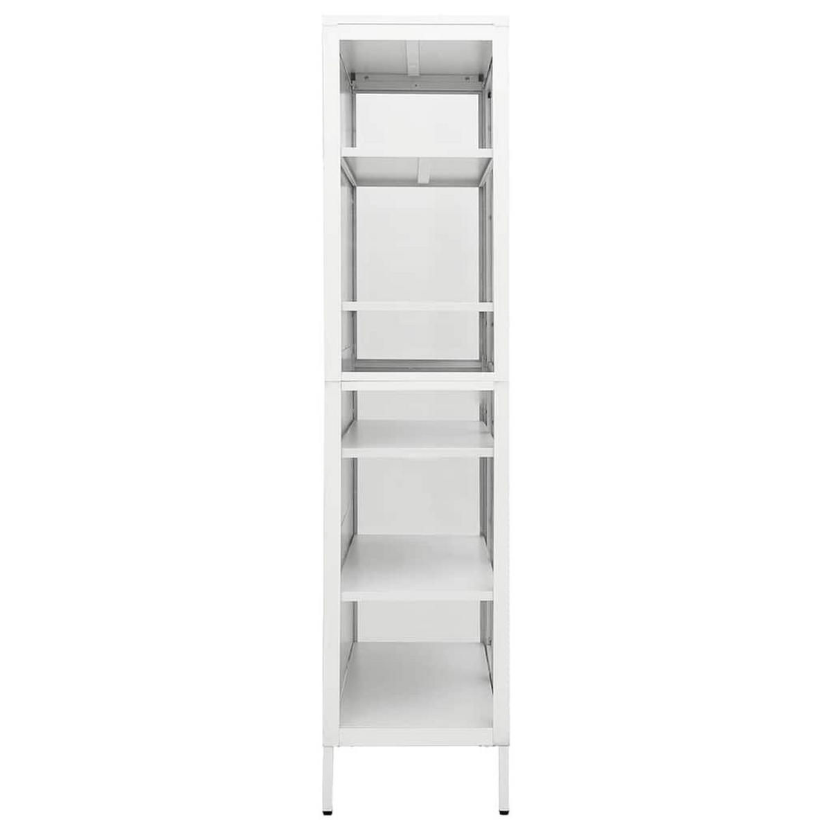 VITRINE Weiss 90/40/180 Cm Stahl Und Gehärtetes Glas - Weiß, Metall (40/180/90cm) - vidaXL