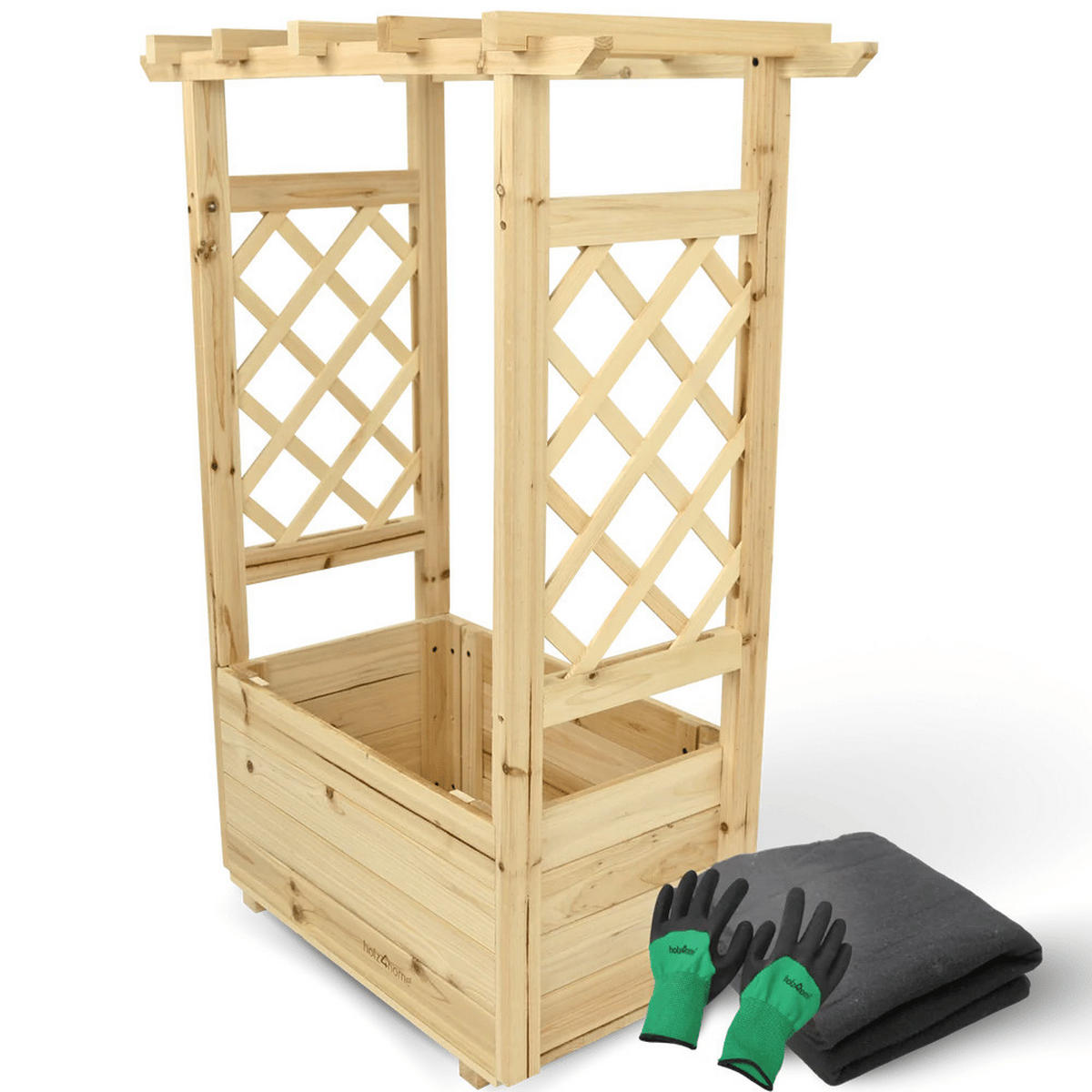 HOCHBEET mit Rankgitter THAO Inkl. Vlies 58cm Breit - Braun, Holz (58/103/34.5cm) - DELUKE