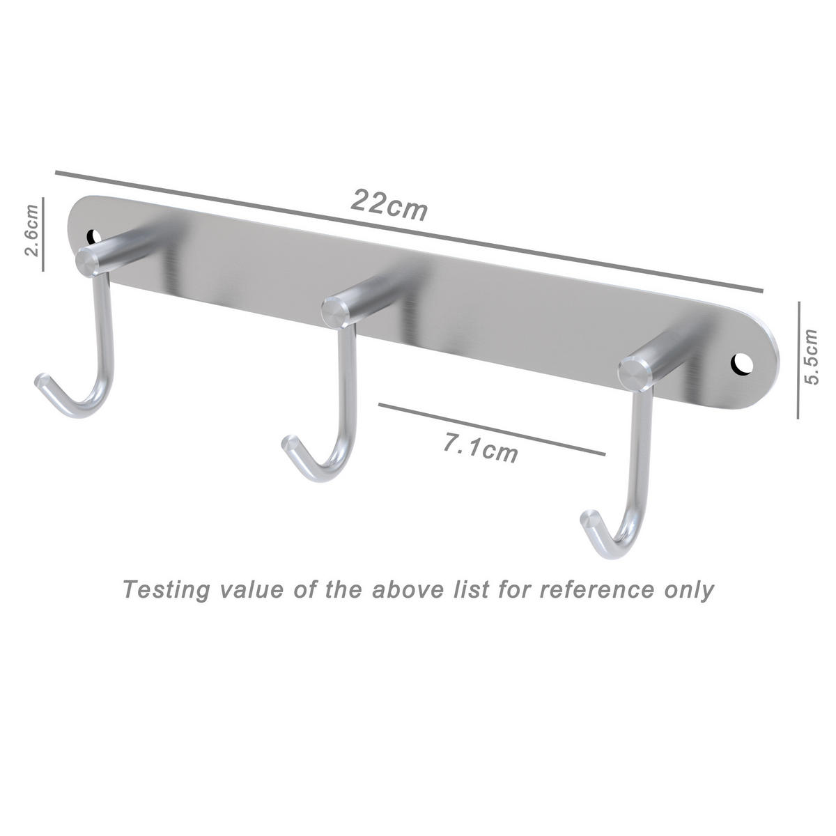 GARDEROBENLEISTE 22/5.5/5.5 cm - Silberfarben, Metall (5.5/5.5/22cm) - Intirilife