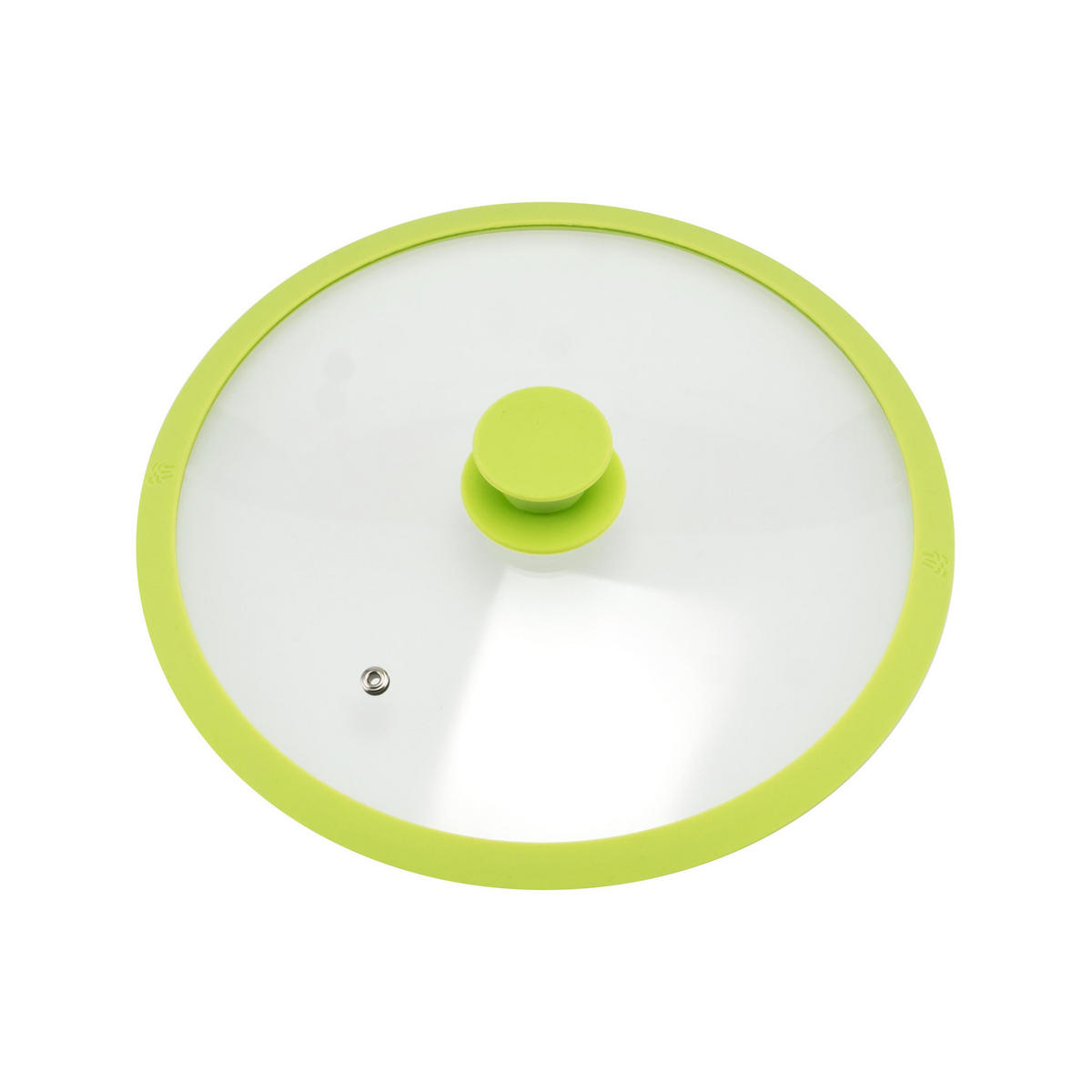 GLASDECKEL mit Silikonrand 28 cm grün - Grün, Glas (28/28/6cm) - bremermann