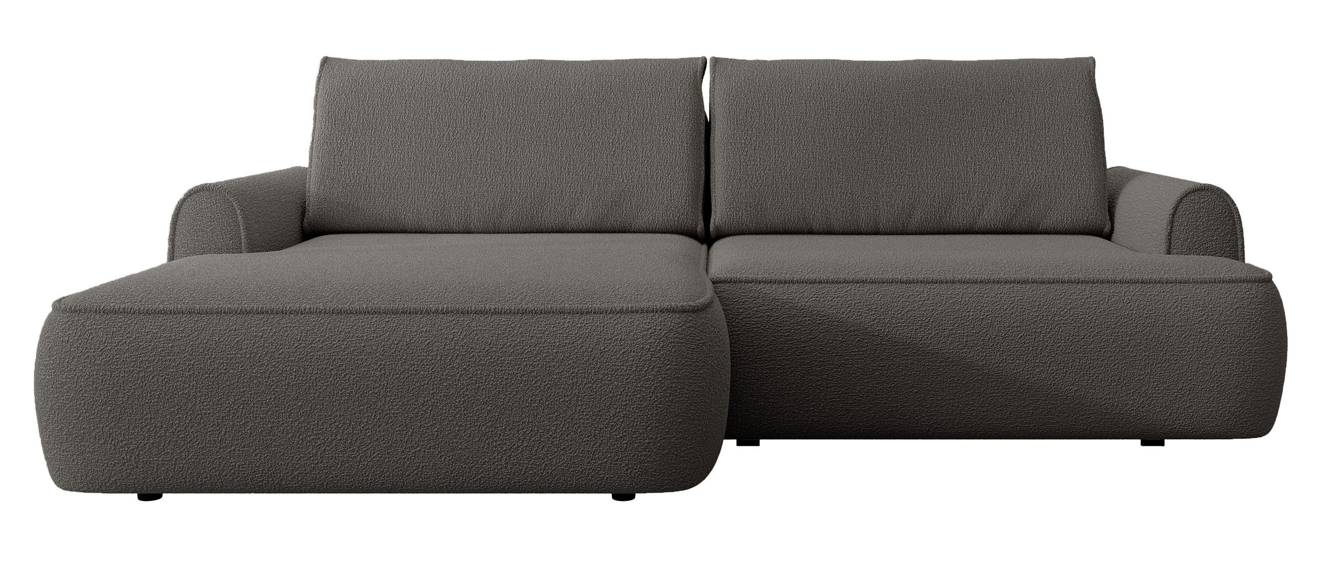 ECKSOFA 250 cm Mareno mit Bettkasten, Schlaffunktion, Links, Dunkelgrau - Dunkelgrau, Holz (250/146cm) - Emporius