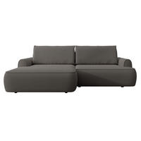 ECKSOFA 250 cm Mareno mit Bettkasten, Schlaffunktion, Links, Dunkelgrau - Dunkelgrau, Holz (250/146cm) - Emporius