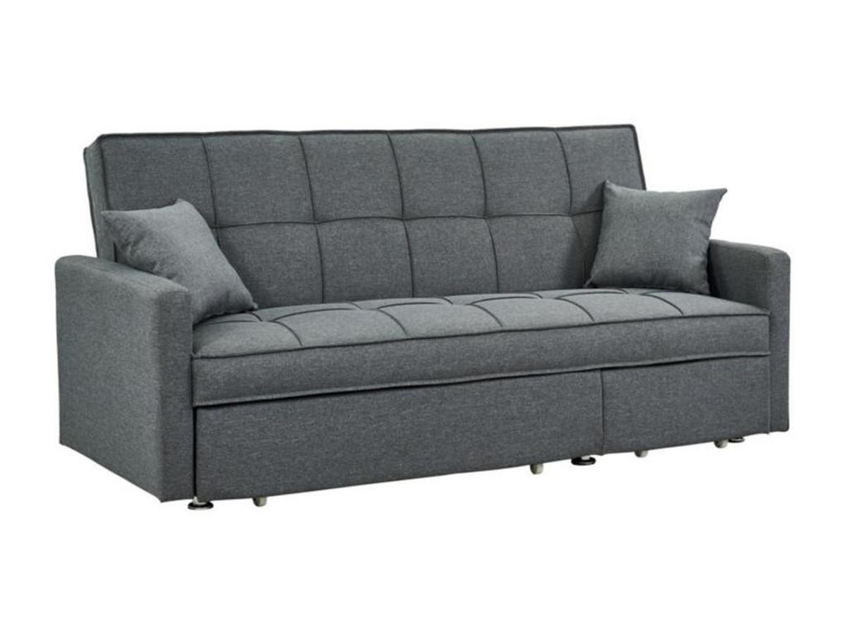 SCHLAFSOFA 3-Sitzer - Stoff - Grau - CANETTI - Grau, Textil (86/98/206cm) - Vente-Unique