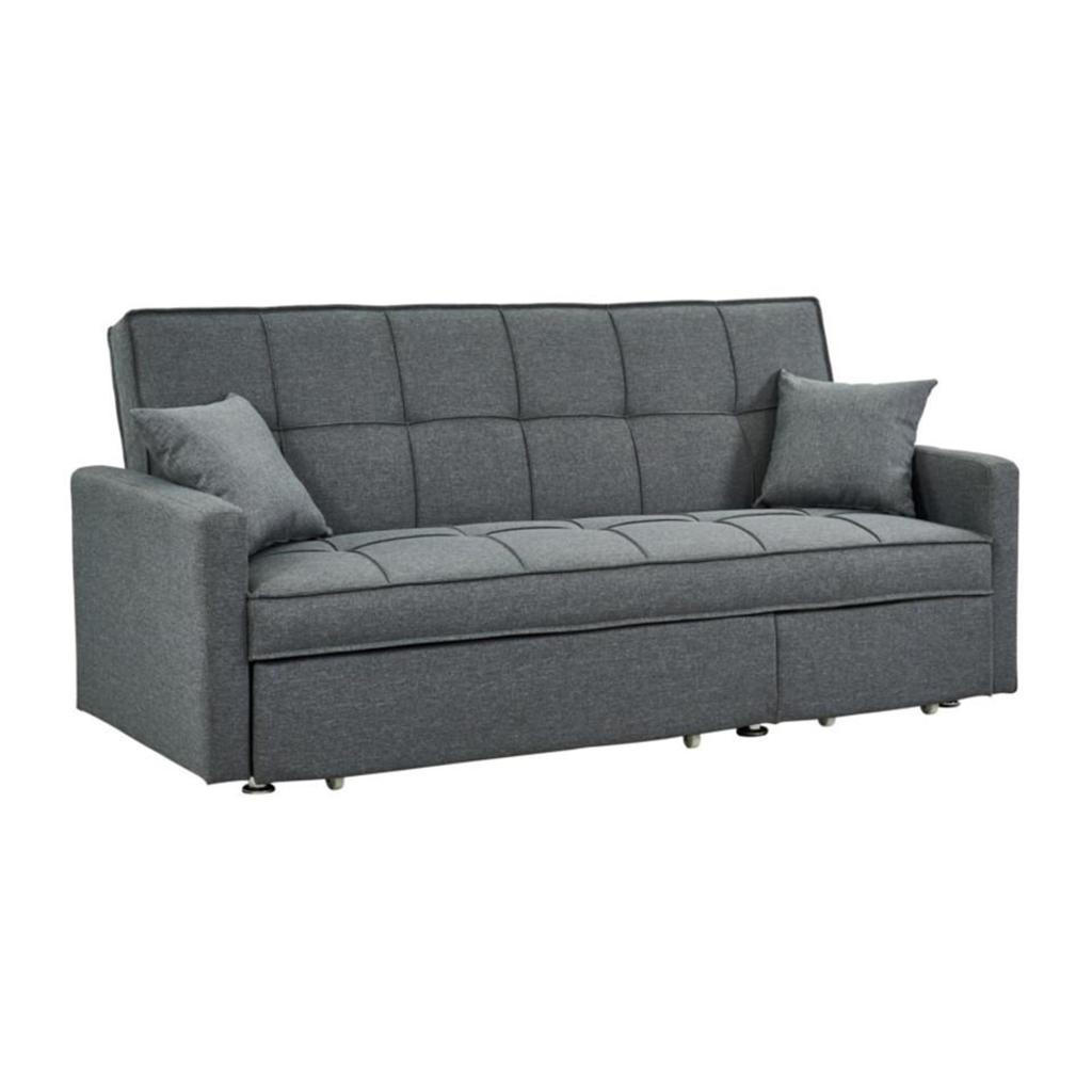 Thumbnail - Vente-Unique Schlafsofa, Grau, Textil, Uni, 3-Sitzer, 86x98x206 cm, Wohnzimmer, Sofas & Couches, Schlafsofas