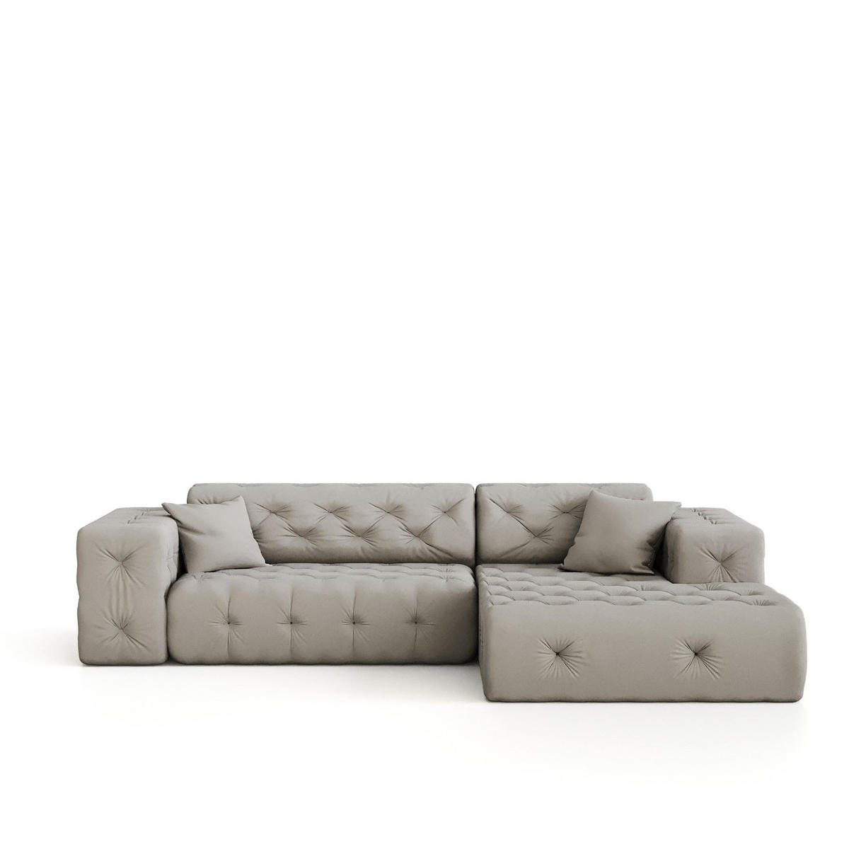 ECKSOFA Chantal - Creme, Holzwerkstoff/Textil (266/171cm) - Fun Möbel