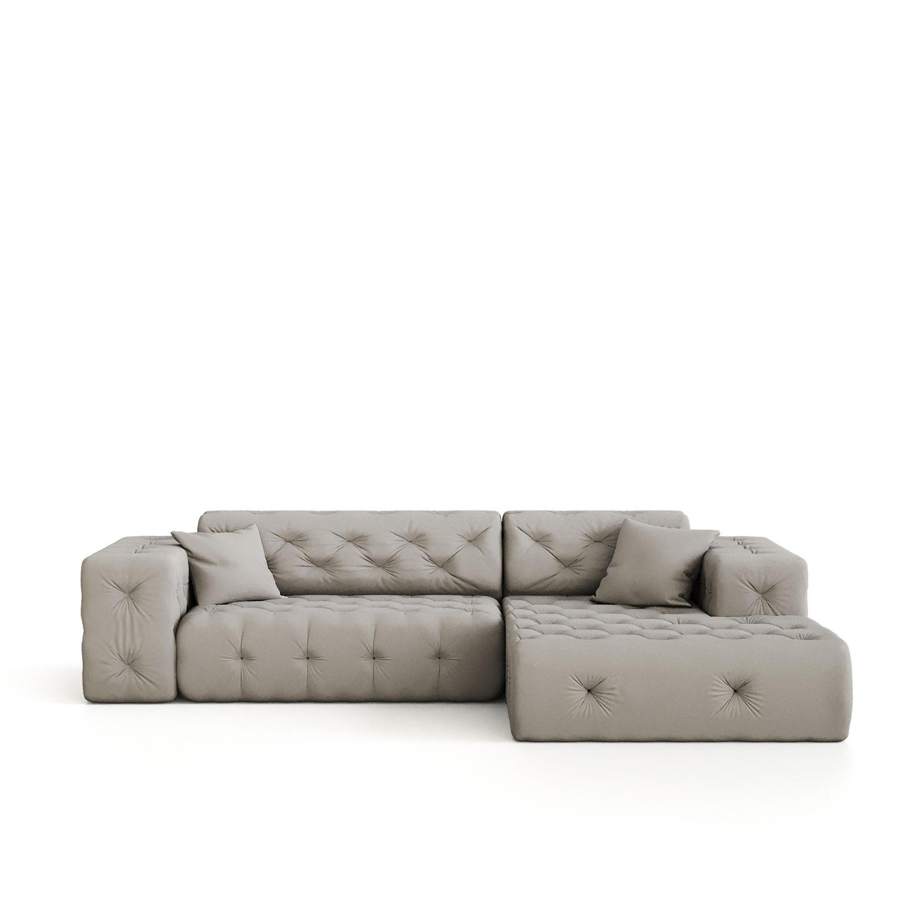 Thumbnail - Fun Möbel Ecksofa, Taupe, Textil, Ottomane rechts, 266x171 cm, Wohnzimmer, Sofas & Couches, Wohnlandschaften, Ecksofas