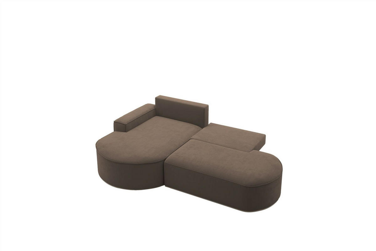 ECKSOFA Girona Mit Schlaffunktion - Braun, Holzwerkstoff/Textil (278/179cm) - Fun Möbel