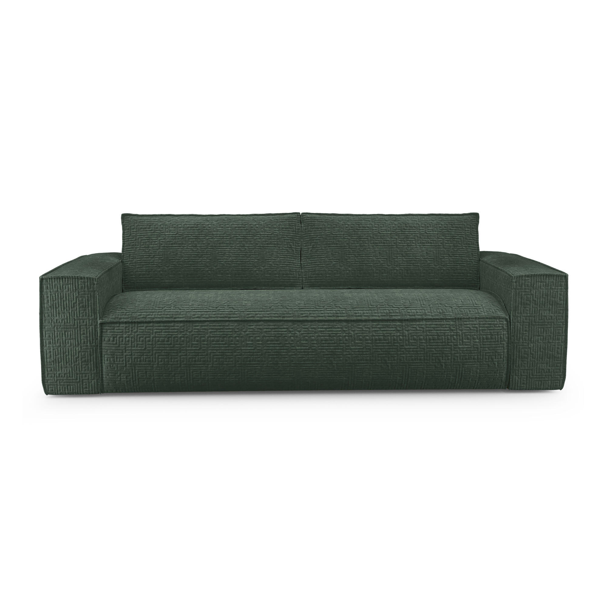 SCHLAFSOFA GERADE Samt Smaragdgrün 234cm - Smaragdgrün, Textil (234/90/100cm) - Sia Home