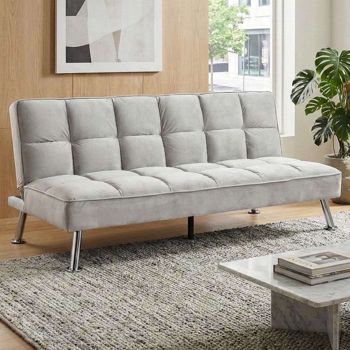 SOFA Grau - Grau, Textil (181/82/107cm) - MCW