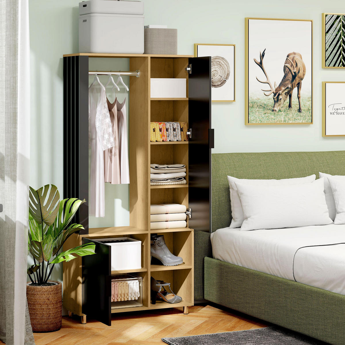 KLEIDERSCHRANK DE-09582 Naturholz - Naturfarben, Holzwerkstoff (80/175/30cm) - ComfortXL