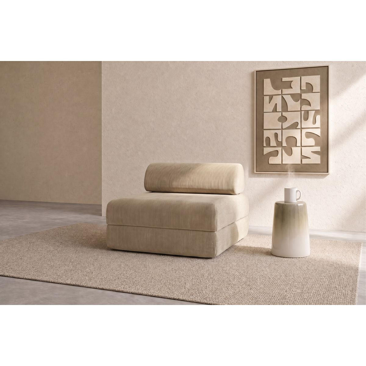 VERWANDLUNGSSESSEL aus beigefarbenem Cord - Beige, Textil (95/70.5/95cm) - Kimo