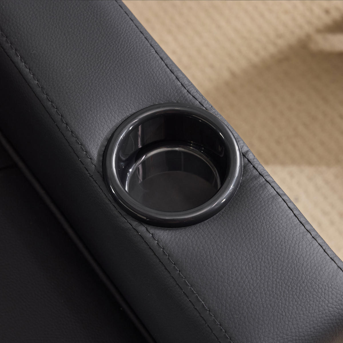 SCHLAFSESSEL DE-35007 3-in-1 mit USB und Getränkehaltern Schwarz - Schwarz, Metall (87/84/74cm) - ComfortXL