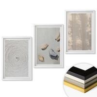 WANDBILDER 3er-Set - 40x60 cm Weißer Rahmen - Boho-Naturtexturen und -Strukturen - Weiß, Kunststoff (40/60cm) - ArtPrintCave