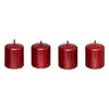 KERZEN Satin 4/4,5 cm 4er-Set - Rot, Paraffin (4/4.5/4cm) - Atmosphera Createur d´interieur