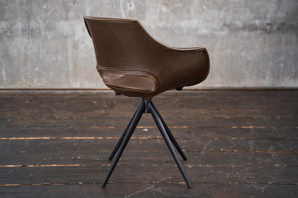 DREHSTUHL ZAJA Dunkelbraun Kunstleder - Dunkelbraun, Leder (57/85/59cm) - KAWOLA