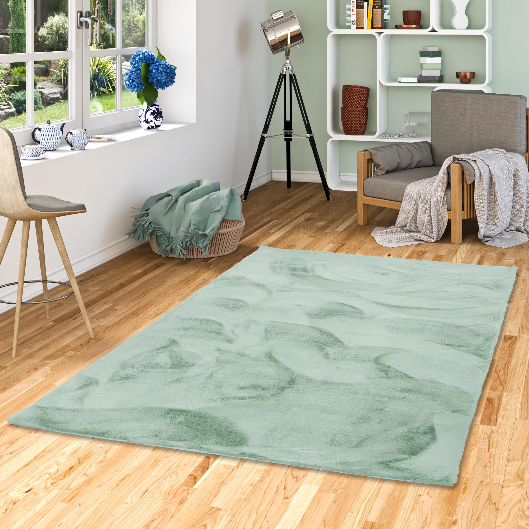 FELLTEPPICH LUXUS SUPER SOFT PLUSH - Mintgrün, Textil (120/170cm) - Pergamon