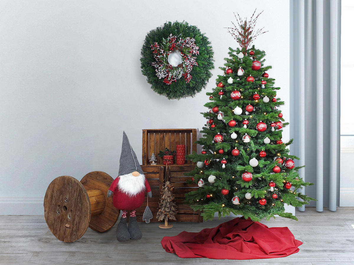 LAALU WEIHNACHTSBAUM künstlich DELUXE Bernard 180 cm, Tannenbaum Christbaum Kunstbaum Dekobaum mit Metallständer - Grün, Kunststoff (180cm) - LAALU