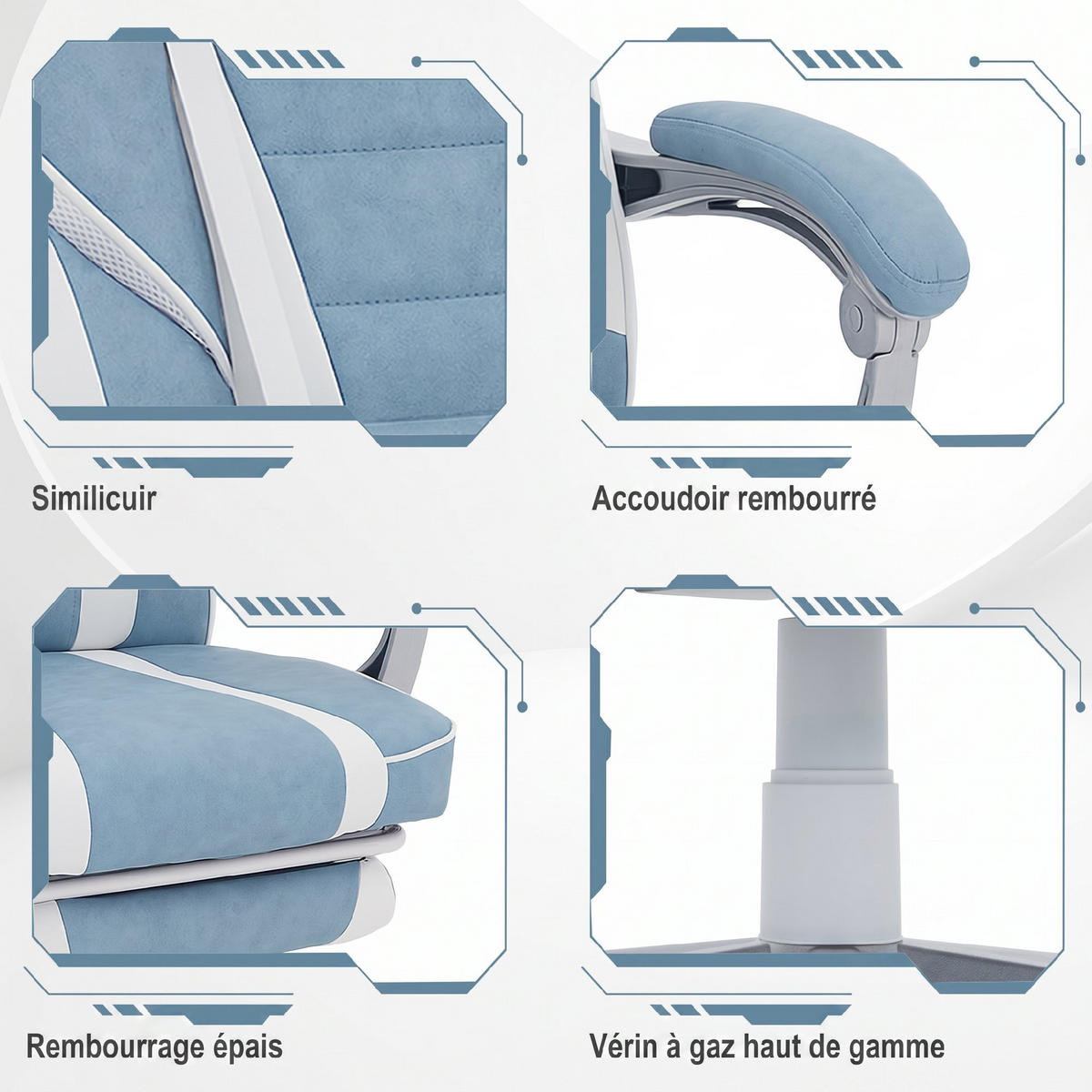 GAMING-STUHL Blau 63.0/63.0/123.0 cm - Blau, Kunststoff (63/123/63cm)