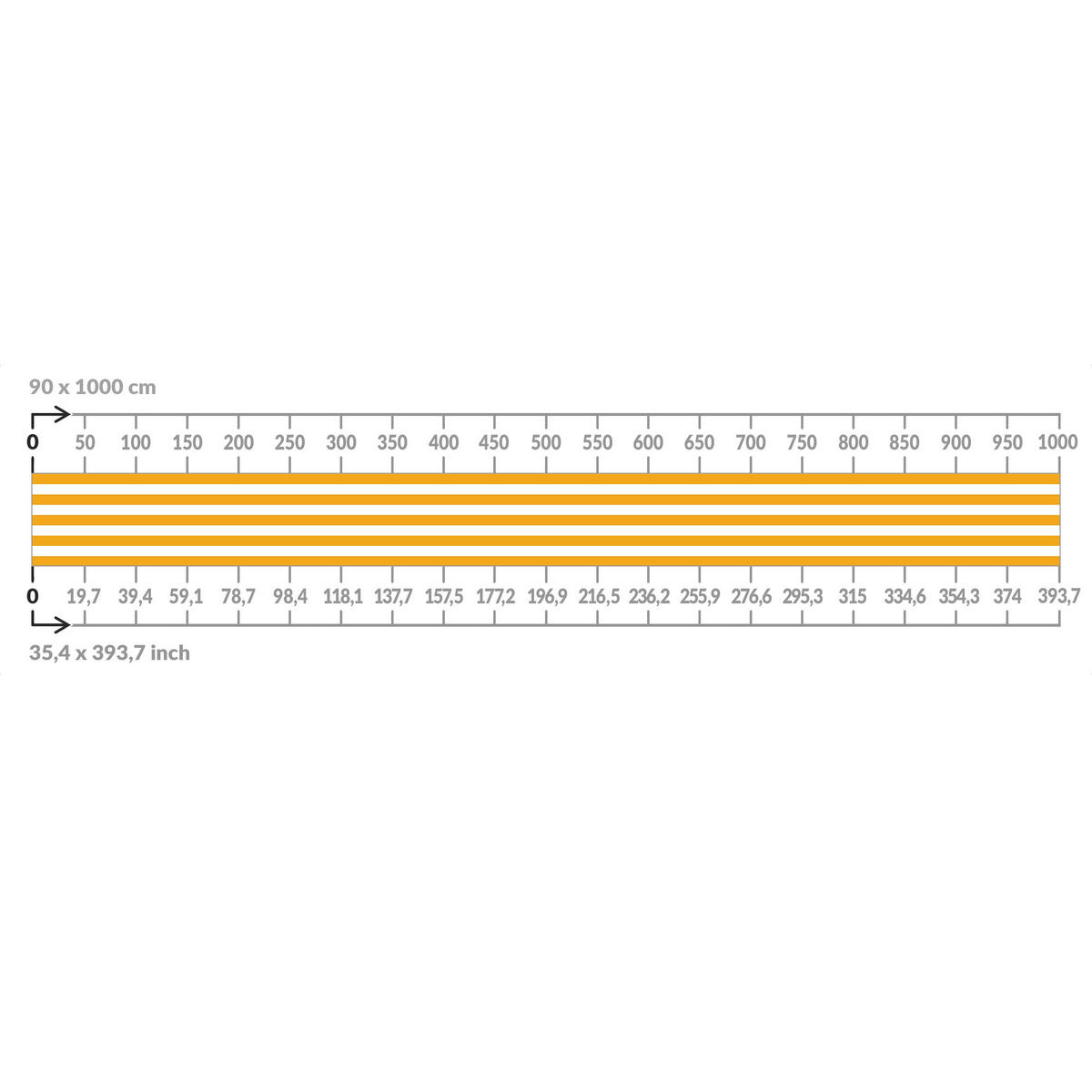 BALKON SICHTSCHUTZ Querstreifen in Warmem Gelb 550/90 cm - Gelb, Kunststoff (550/90cm) - Bilderwelten