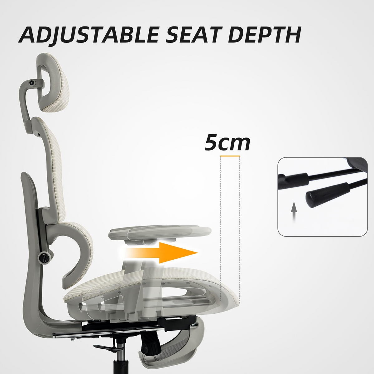 BÜROSTUHL mit Wippfunktion Liegefunktion Ergonomisch Höhenverstellbar Beige - Beige/Schwarz, Kunststoff/Textil (64/122/66cm) - HOMCOM