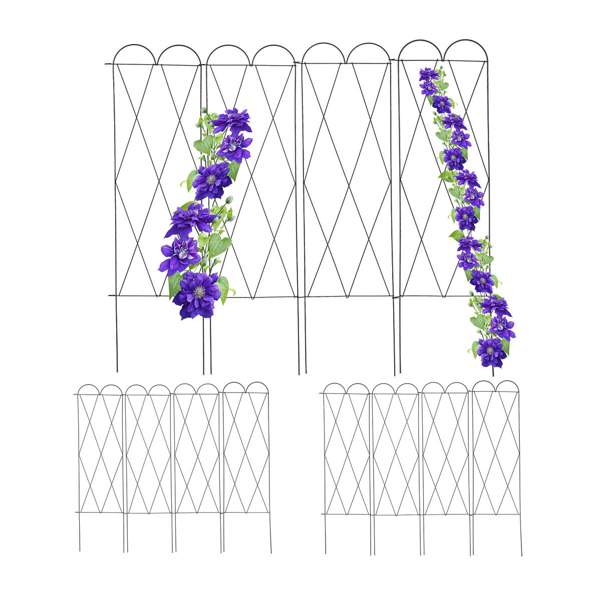 3XRANKGITTER - Dunkelbraun, Metall (145/127/1.5cm) - Relaxdays