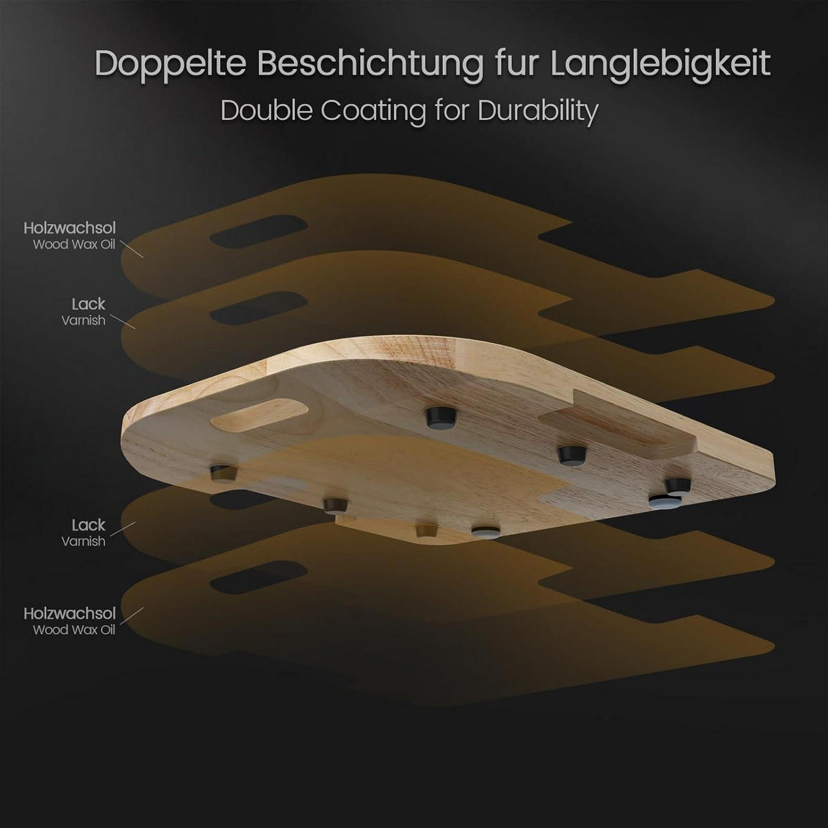 GLEITBRETT für Thermomix TM6 TM5 Holz 2 cm dick - Braun, Holz (31/2/35cm)