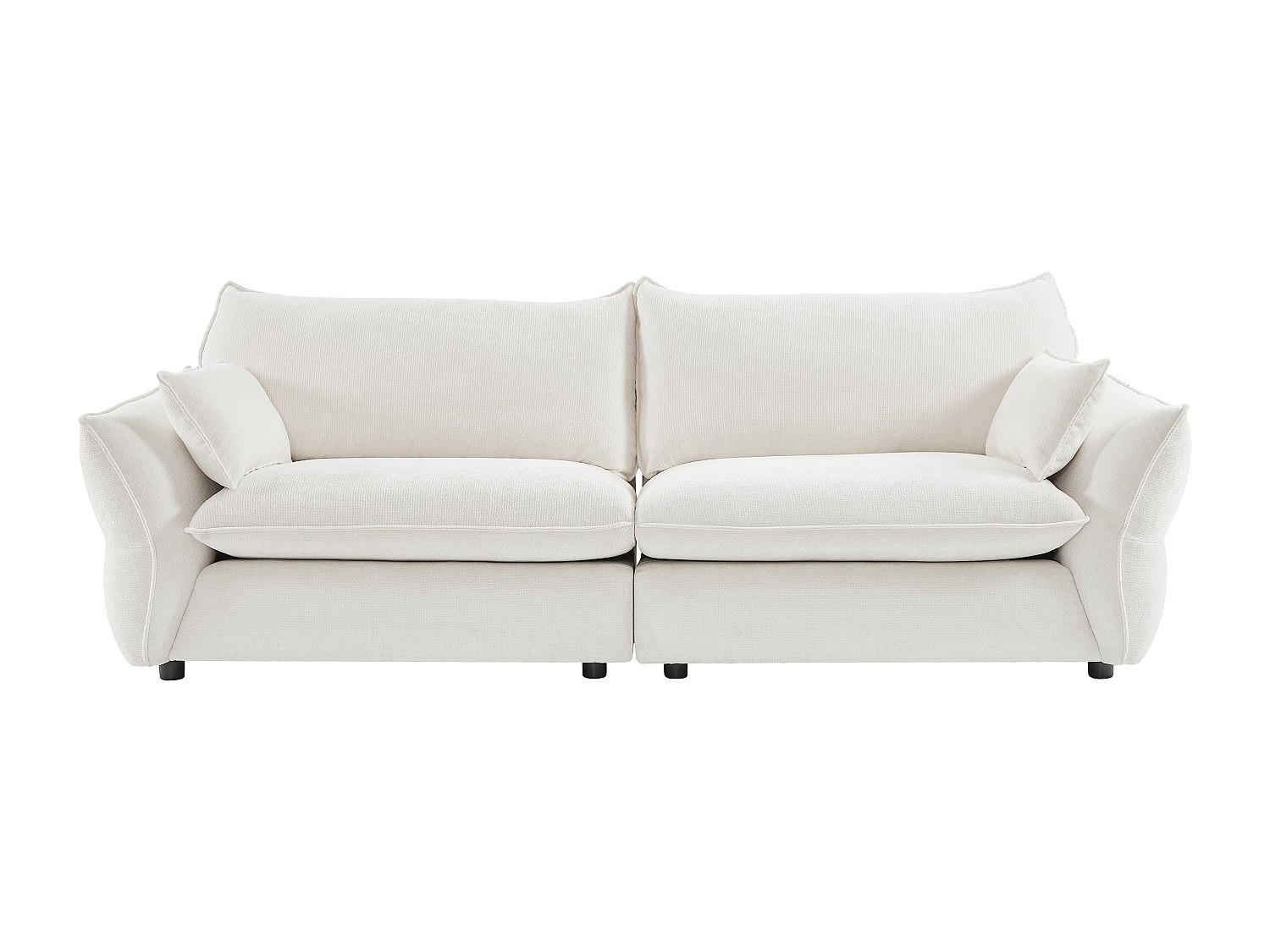 SOFA ohne Schlafmöglichkeit - 3 Personen - Stoff - Elfenbeinfarben - - Weiß, Textil (246/84/98cm) - Vente-Unique