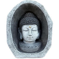 STEINFIGUR Meditationsstein Shiva Kopf frostfest wetterfest Steinguss - Grau, Stein (21/28/14cm) - stoneandstyle