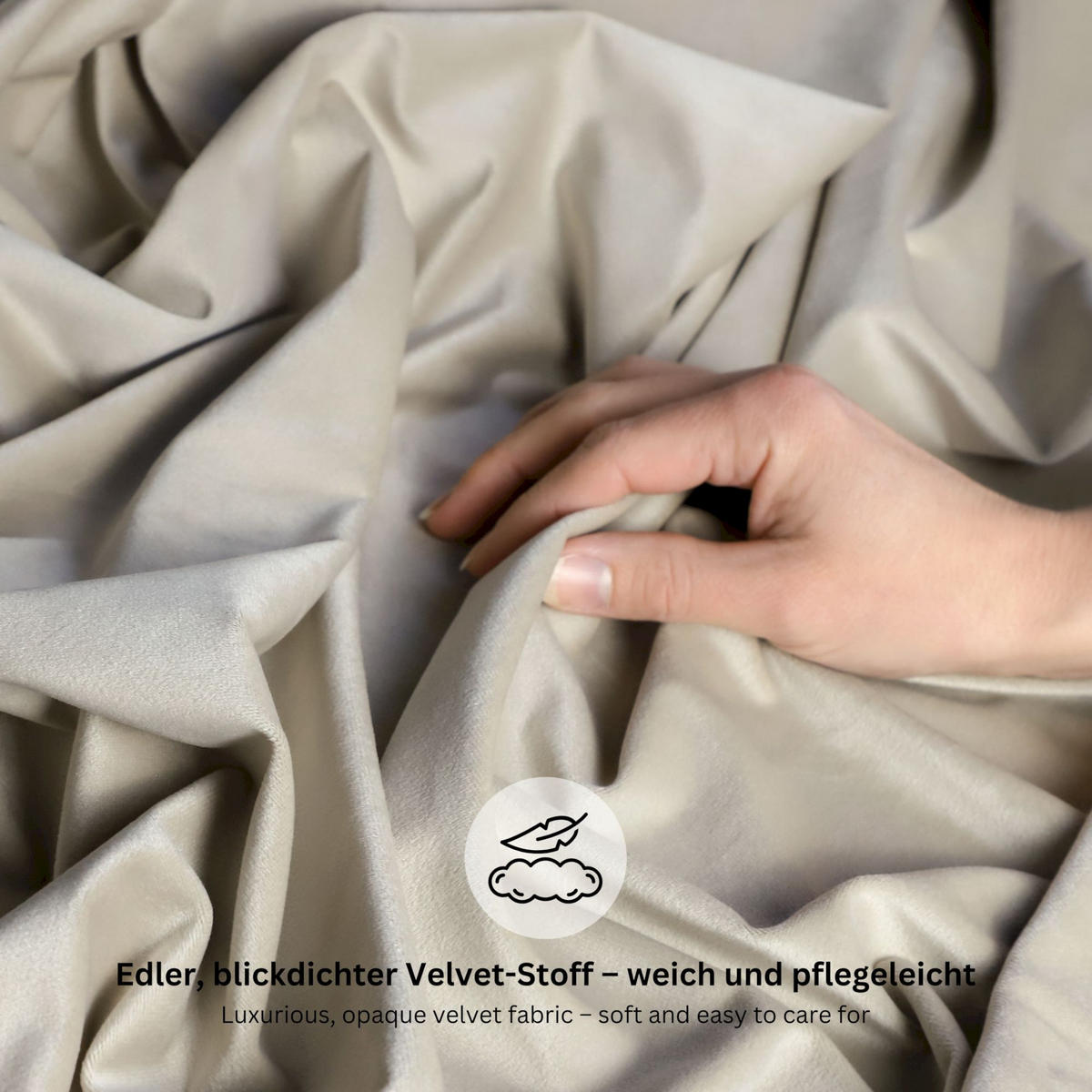 ÖSENVORHANG VELVET SIGNATURE - Beige, Textil (140/1/250cm) - Tom Tailor