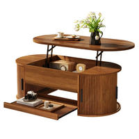 KLUB-STOLIĆ 110/55/55 cm, orah, s funkcijom podizanja i prostor za pohranu - boje oraha/zlatne boje, drvni materijal/metal (55/110/55cm) - CHICFURN