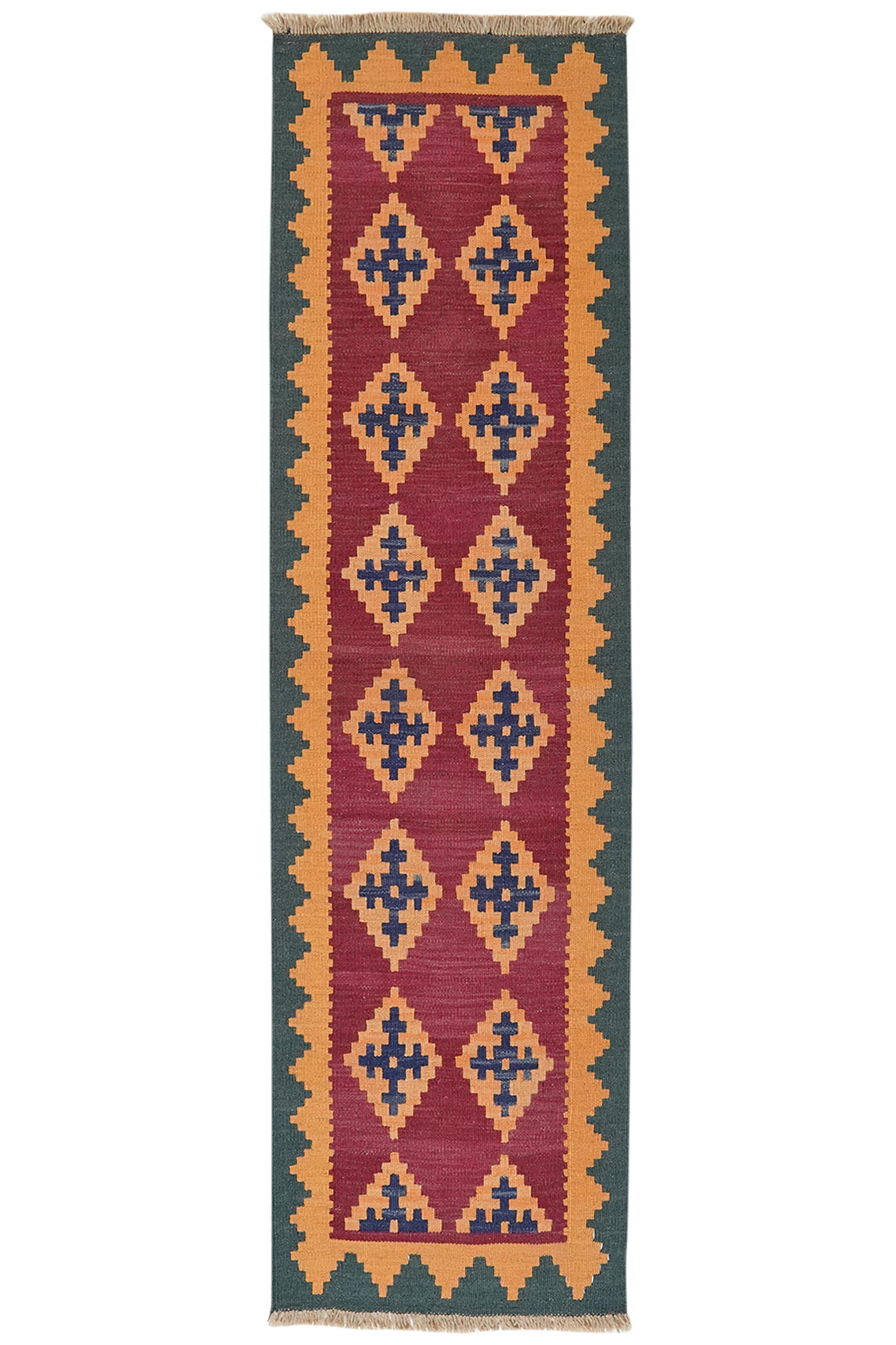 HANDWEBTEPPICH Kelim Gashgai Violett 200/57 cm Schurwolle - Violett, Textil (57/200cm) - Looma