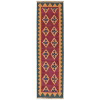 HANDWEBTEPPICH Kelim Gashgai Violett 200/57 cm Schurwolle - Violett, Textil (57/200cm) - Looma