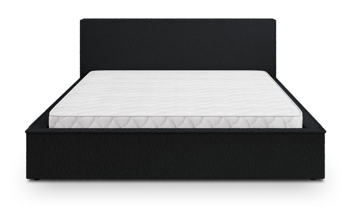 POLSTERBETT CELORA Q 120x200 cm mit Bettkästen - Schwarz - Schwarz, Holz/Textil - MASSENO