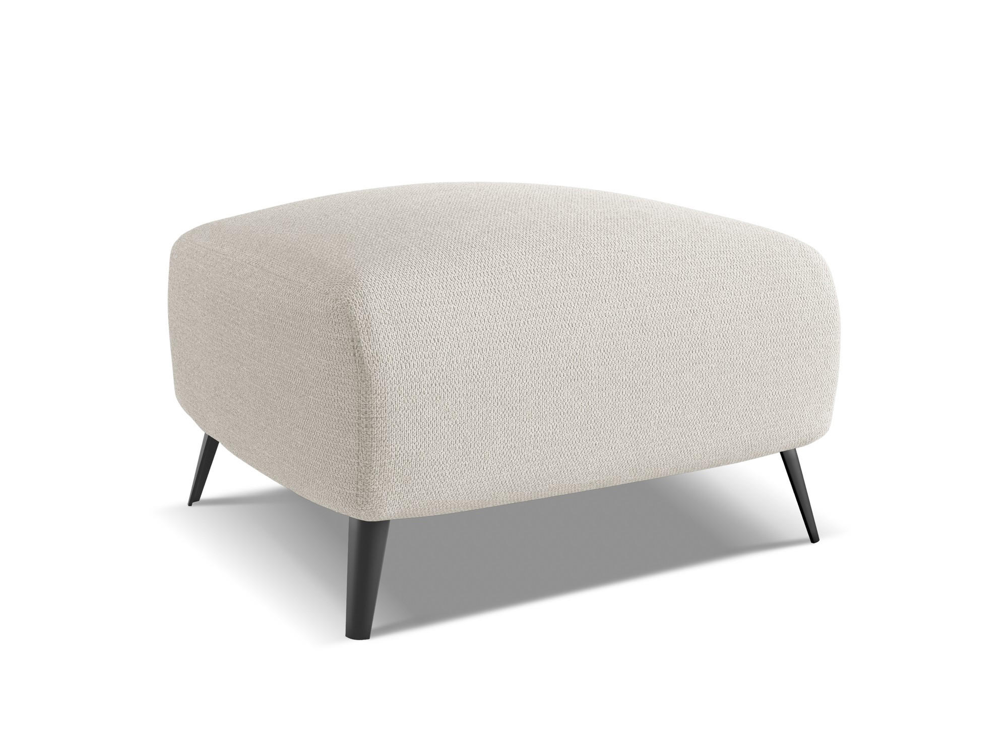 POUF Chenille Stoff Grau - Silberfarben/Schwarz, Textil/Metall (65/44/65cm) - Makamii