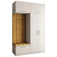 GARDEROBENSCHRANK REMA 150/240/60 cm Modern Garderobe-Set Kaschmir - Kaschmir/Gelb, Holzwerkstoff (150/240/60cm) - MASSENO