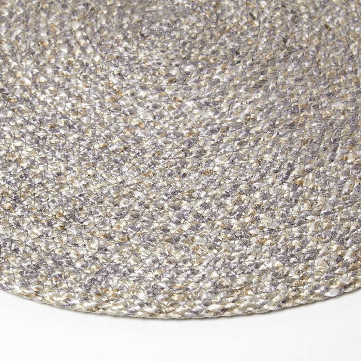 TISCHSET silber im 4er-Set, Platzsets rund geflochten, 40 cm - Silberfarben, Textil (40/40cm) - Homescapes