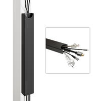 MAGNETISCHER Kabelkanal Schreibtisch Schwarz, 37x5x2,5cm - Schwarz, Metall (37/5/2.5cm) - Desktronic