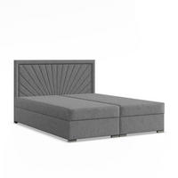 BOXBETT MIT KOPFTEIL 140x200 VICENZA, Grau - Dunkelgrau, Textil (140/200cm) - Mebligo