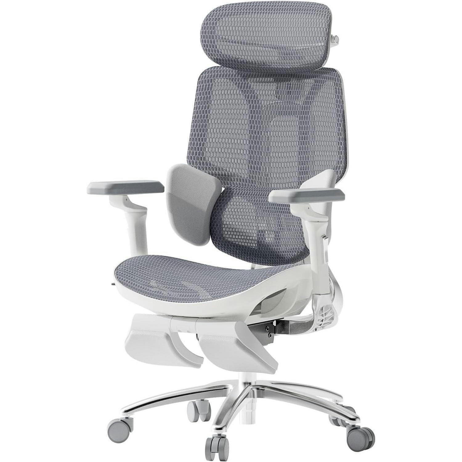 BÜROSTUHL E3 Ultra mit 3-Zonen-Lordosenstütze Grau - Grau, Textil (64/125/45cm)