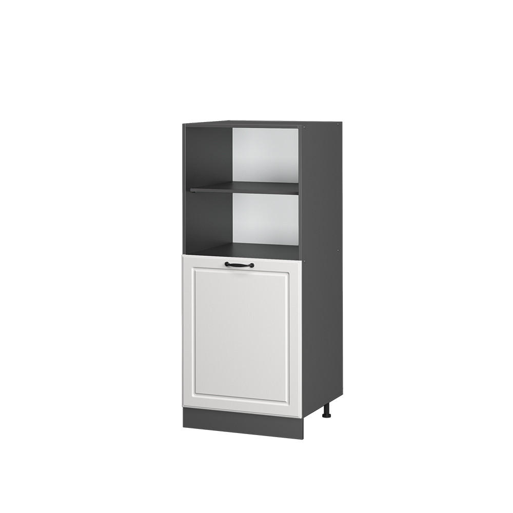 HERDUMBAUSCHRANK R-Line Weiß Landhaus 60 cm - Dunkelgrau/Anthrazit, Holzwerkstoff (60/143/57cm) - Vicco