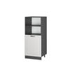 HERDUMBAUSCHRANK R-Line Weiß Landhaus 60 cm - Dunkelgrau/Anthrazit, Holzwerkstoff (60/143/57cm) - Vicco