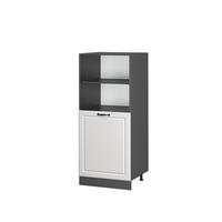 HERDUMBAUSCHRANK R-Line Weiß Landhaus 60 cm - Dunkelgrau/Anthrazit, Holzwerkstoff (60/143/57cm) - Vicco