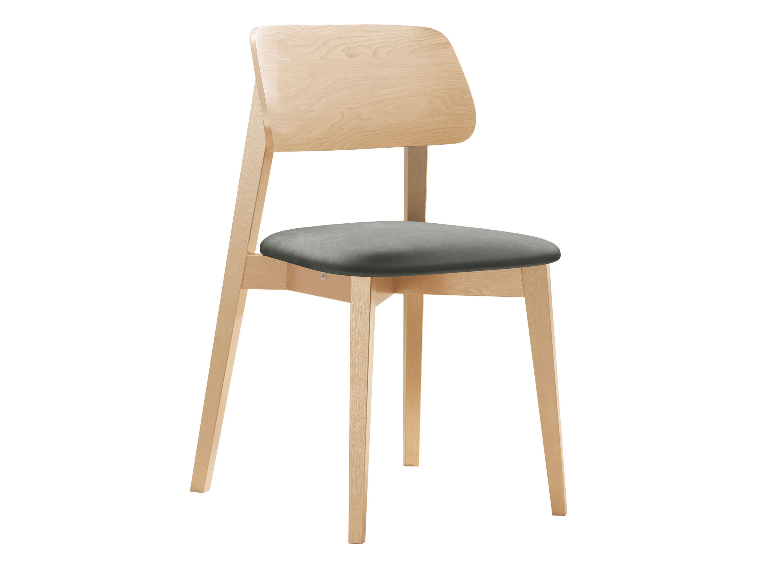 WOHNZIMMER STUHL KT63, Holzfarbe: Buche - Buchefarben/Grau, Holz/Textil (47/80/49cm) - MIRJAN24