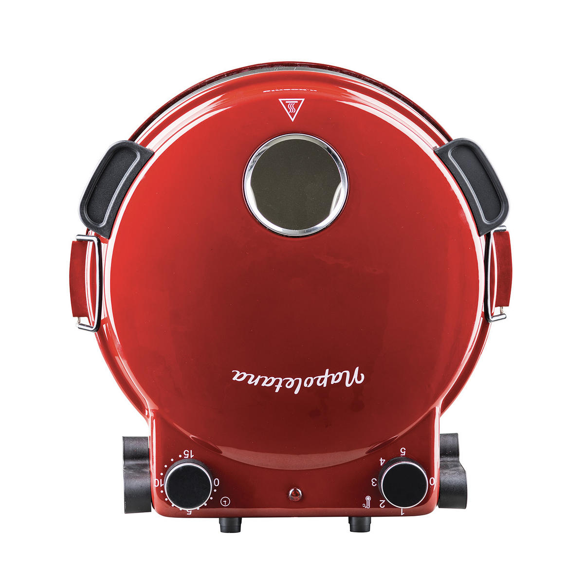 PIZZAOFEN NAPL350 Rot, Pizza Durchmesser 32 cm, 210 Grad C, Keramik Steinplatte, Aluminum - Rot, Metall (35/15.5/35.5cm) - HKoenig