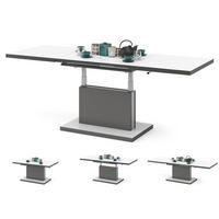 COUCHTISCH rechteckig Weiß matt - Anthrazit matt ausziehbar höhenverstellbar - Anthrazit/Weiß, Holzwerkstoff (70/120/56cm) - designimpex