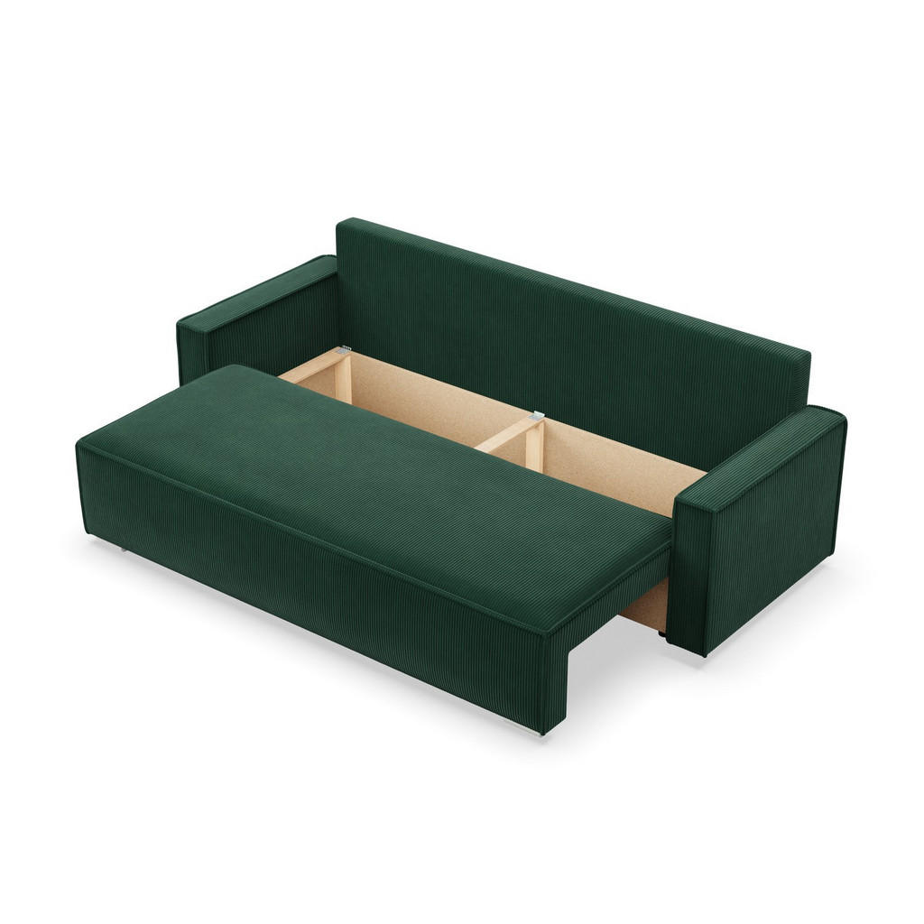 Thumbnail - Mebligo Sofa, Dunkelgrün, Textil, 3-Sitzer, 95x92x220 cm, Wohnzimmer, Sofas & Couches, Sofas, 3-Sitzer Sofas