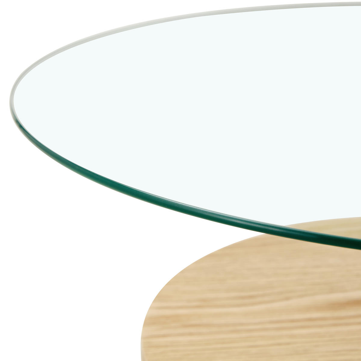 COUCHTISCH 70/70/44 cm transparent Holz aus Holzwerkstoff Glas mit zweistufiger Ablage - Klar, Holzwerkstoff (70/70/44cm) - OKWISH